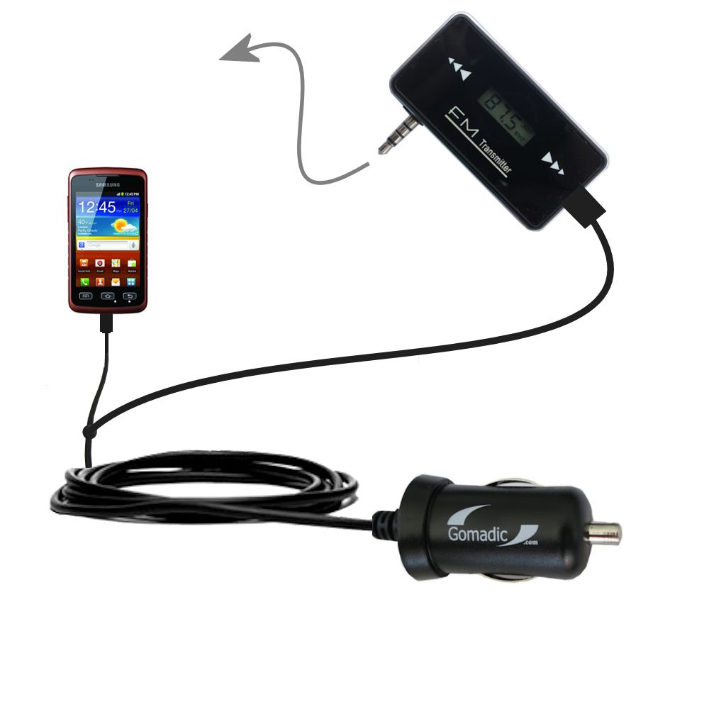 FM Transmitter Plus Car Charger compatible with the Samsung Galaxy Xcover