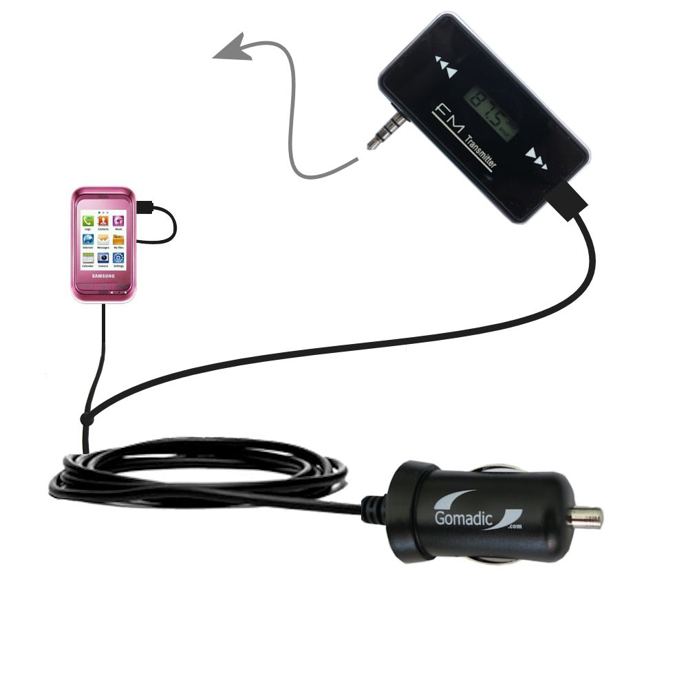 FM Transmitter Plus Car Charger compatible with the Samsung GT-C3300
