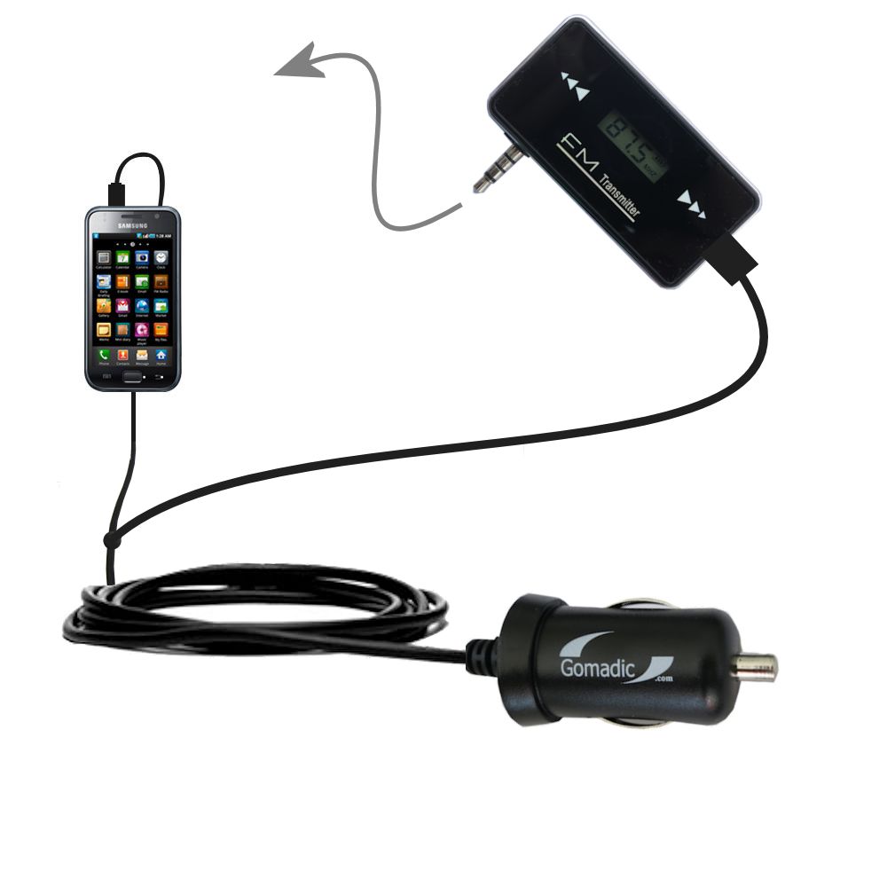 FM Transmitter Plus Car Charger compatible with the Samsung GT-I9000
