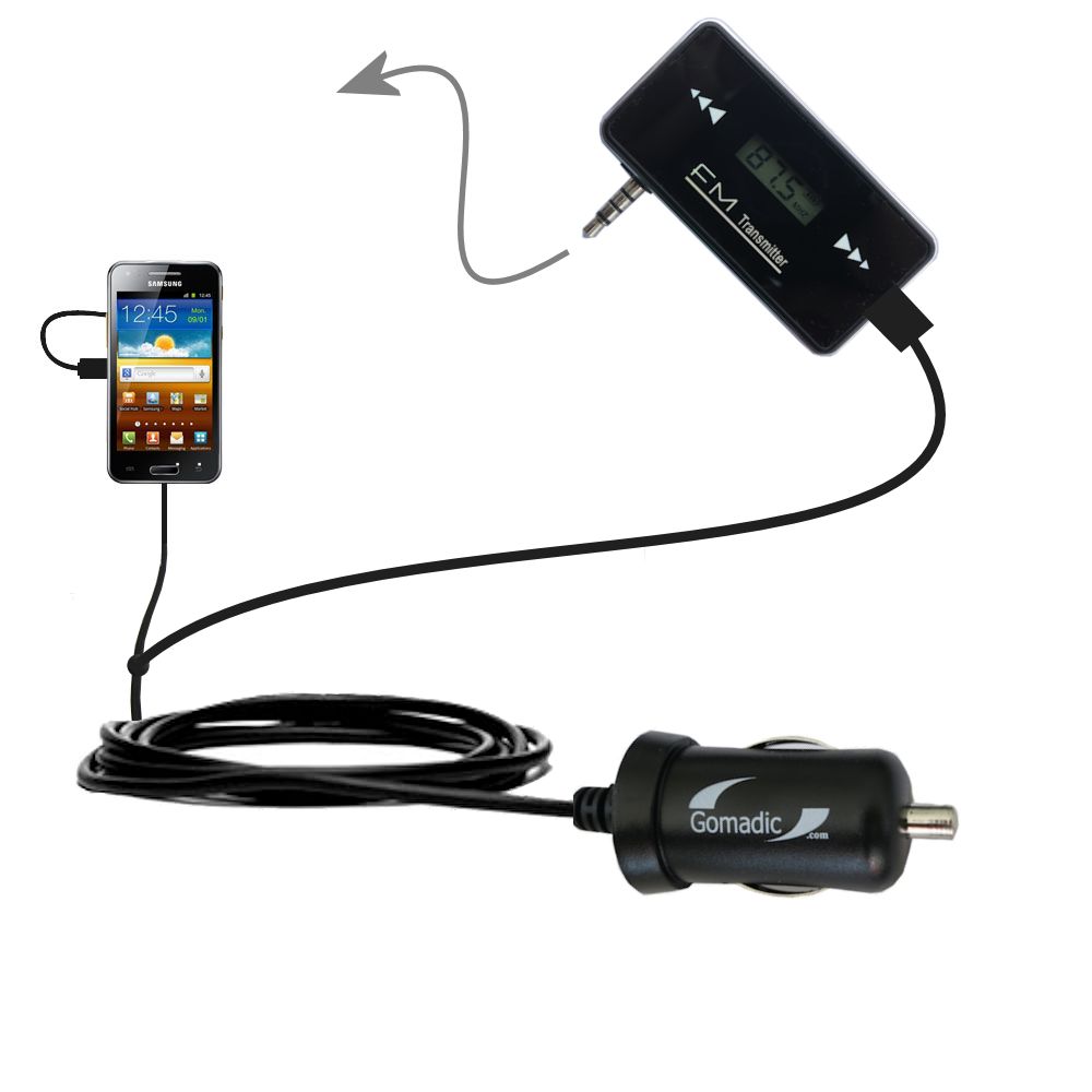 FM Transmitter Plus Car Charger compatible with the Samsung I8150