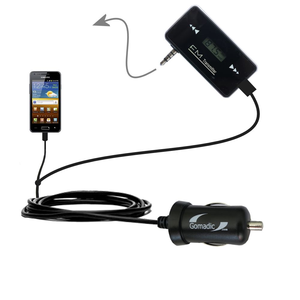 FM Transmitter Plus Car Charger compatible with the Samsung I9070