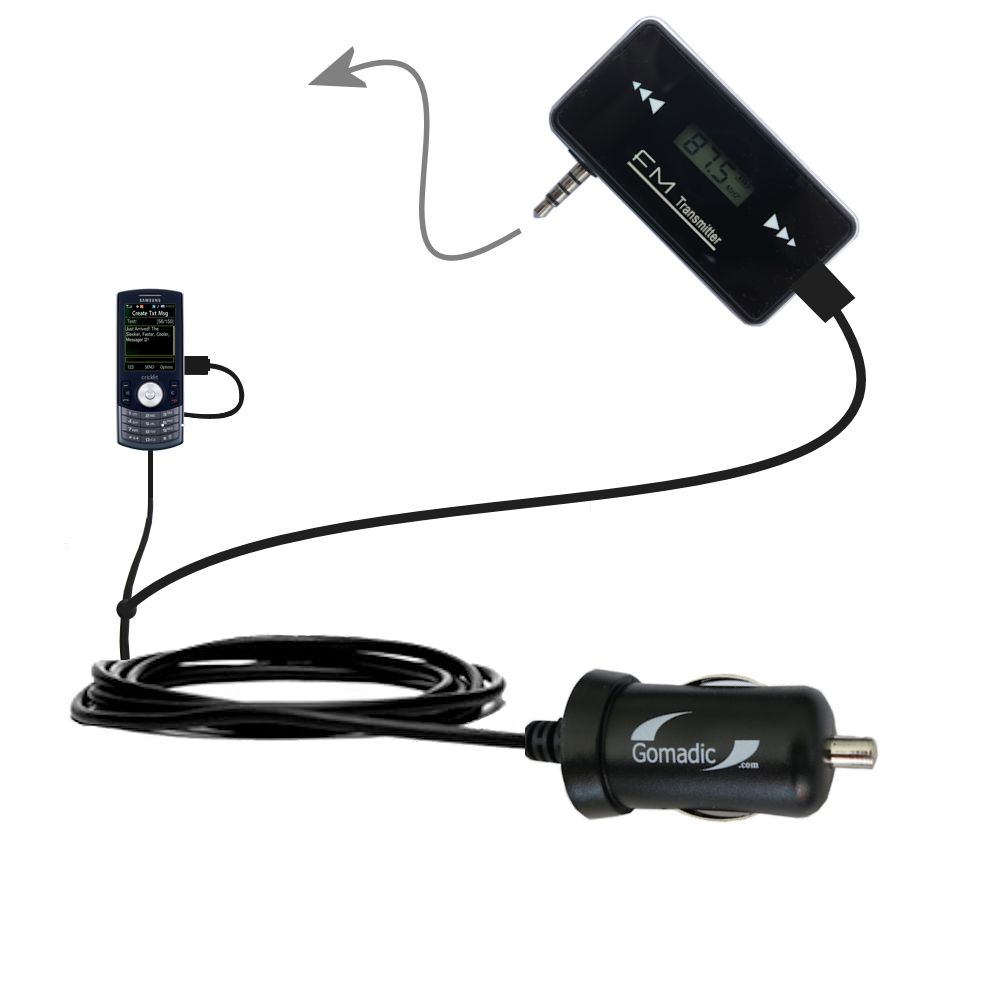 FM Transmitter Plus Car Charger compatible with the Samsung Messager II