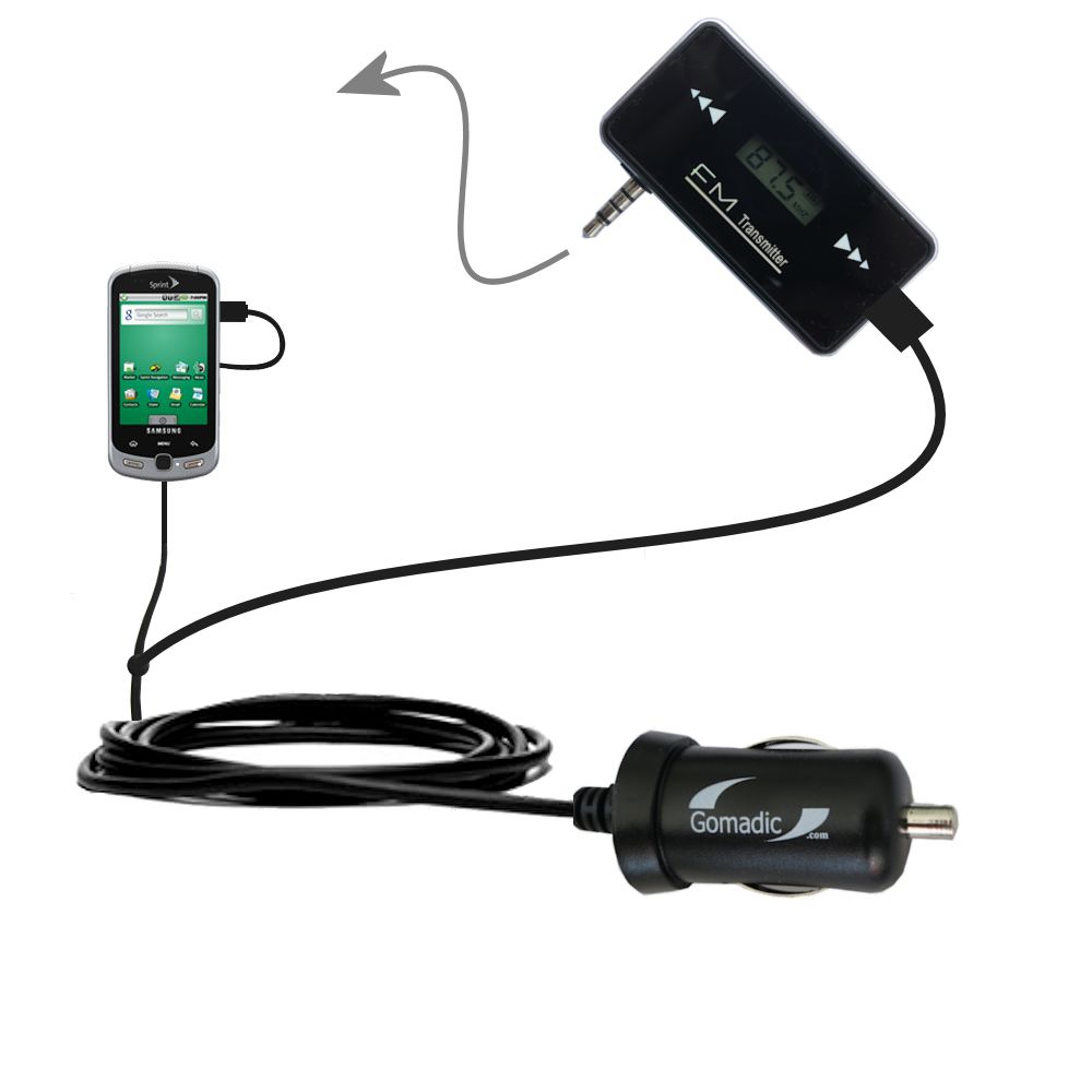 FM Transmitter Plus Car Charger compatible with the Samsung Moment