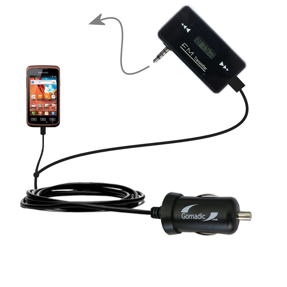 FM Transmitter Plus Car Charger compatible with the Samsung S5690