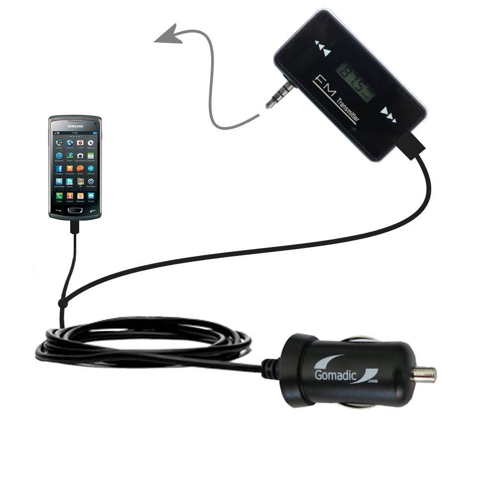 FM Transmitter Plus Car Charger compatible with the Samsung S8600