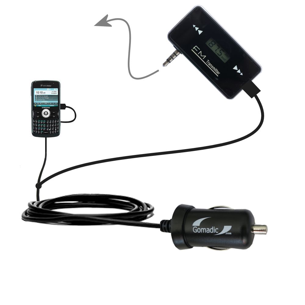 FM Transmitter Plus Car Charger compatible with the Samsung SCH-I225