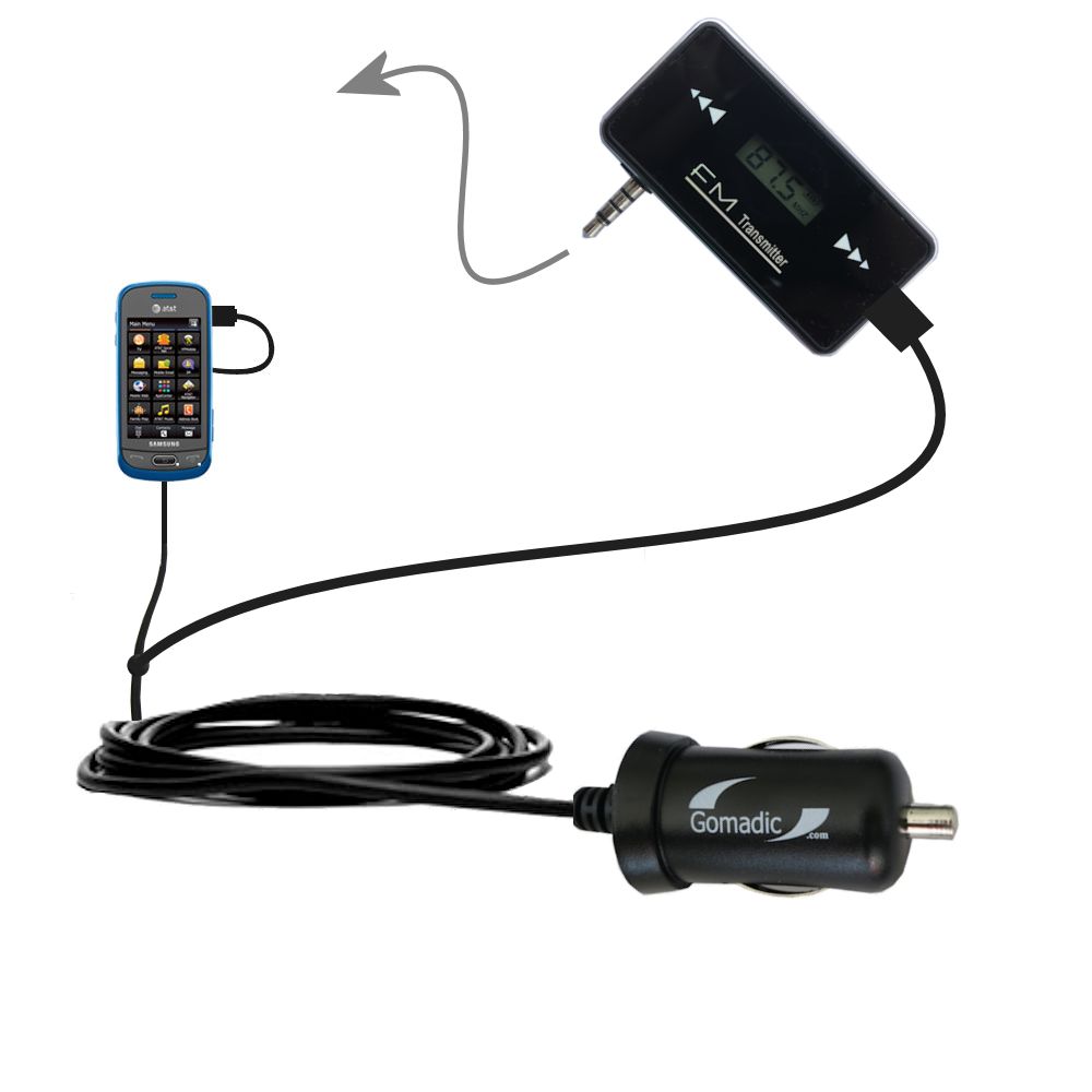3rd Generation Powerful Audio FM Transmitter with Car Charger suitable for the Samsung SGH-A597 - Uses Gomadic TipExchange Technology