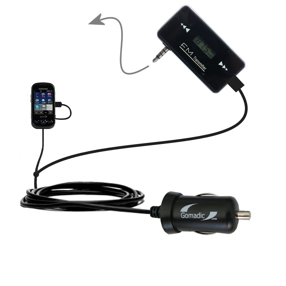 FM Transmitter Plus Car Charger compatible with the Samsung SPH-M350