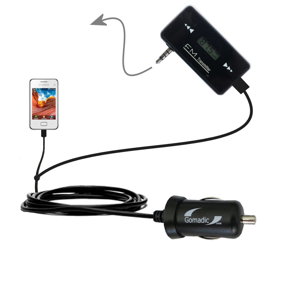 FM Transmitter Plus Car Charger compatible with the Samsung Star 3