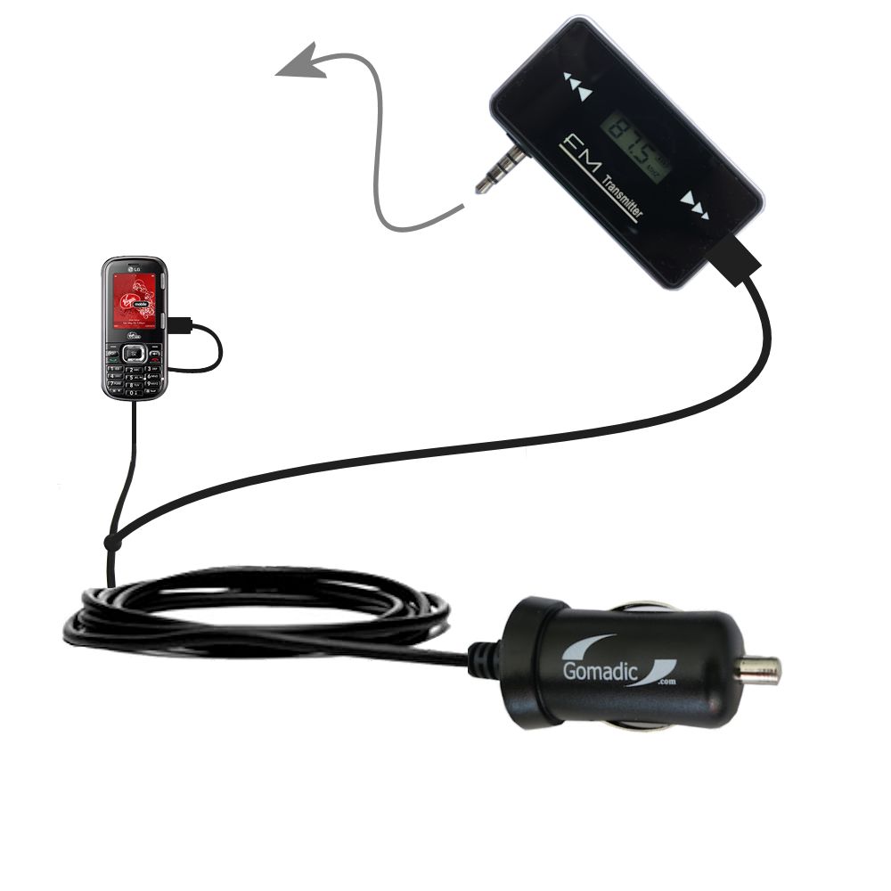 FM Transmitter Plus Car Charger compatible with the Samsung Vice