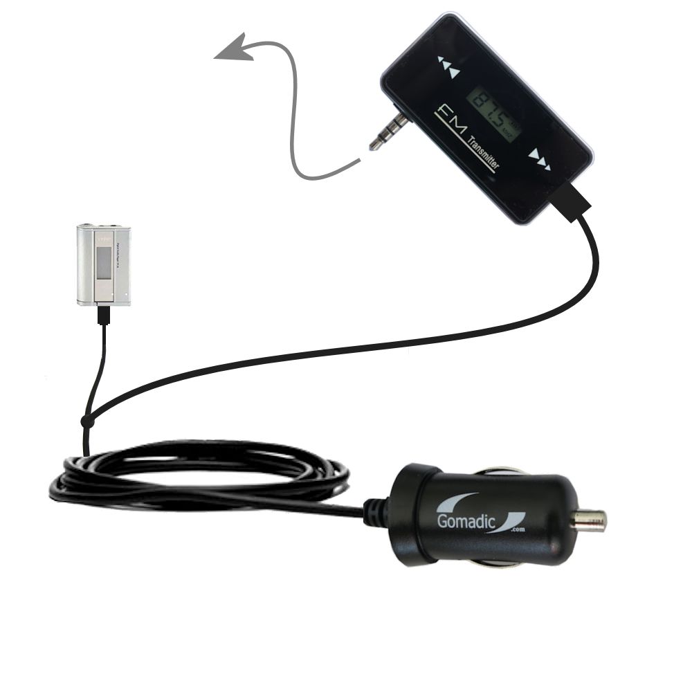 FM Transmitter Plus Car Charger compatible with the Samsung Yepp YP-35H