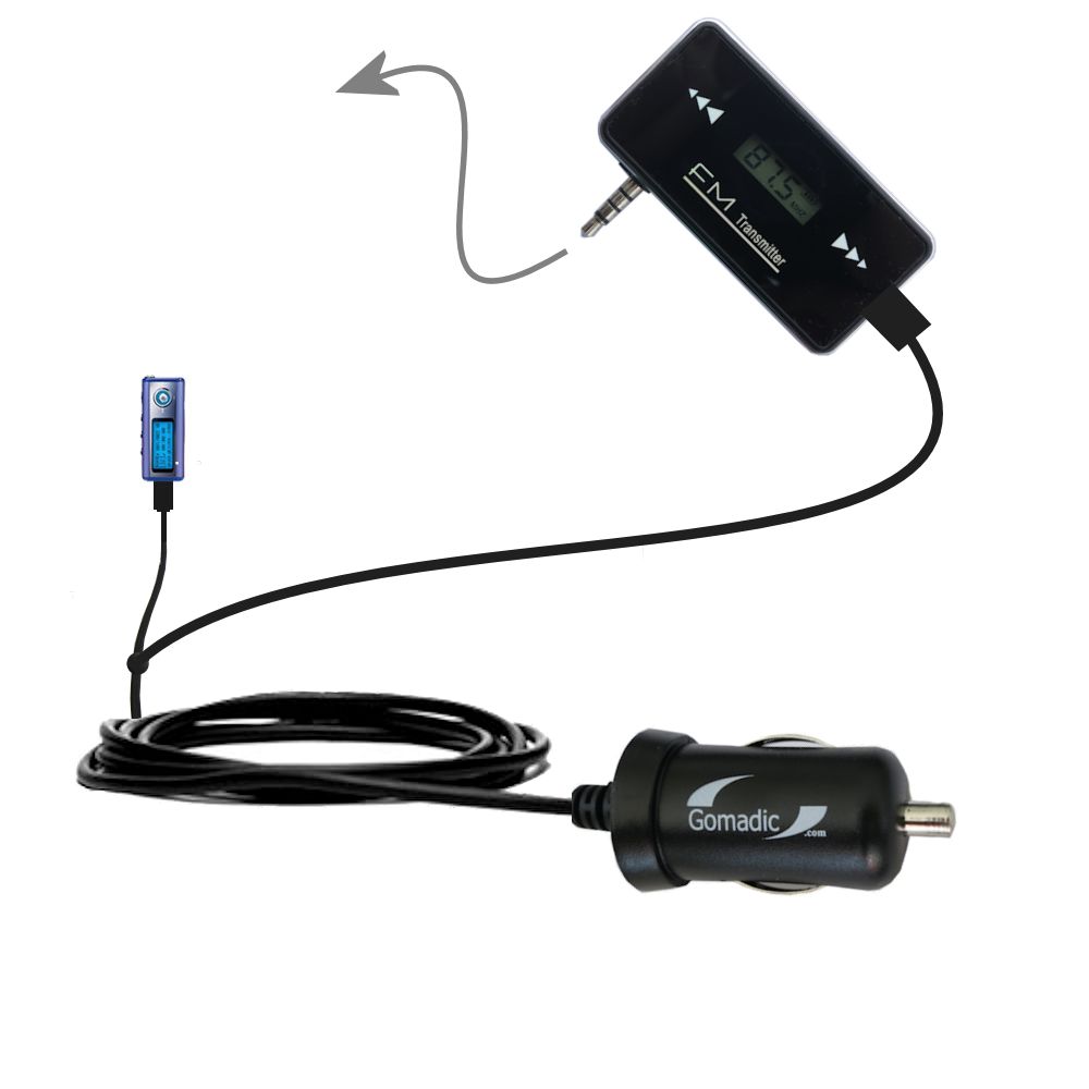 FM Transmitter Plus Car Charger compatible with the Samsung Yepp YP-ST5X