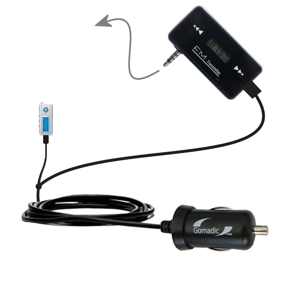 FM Transmitter Plus Car Charger compatible with the Samsung Yepp YP-T5V