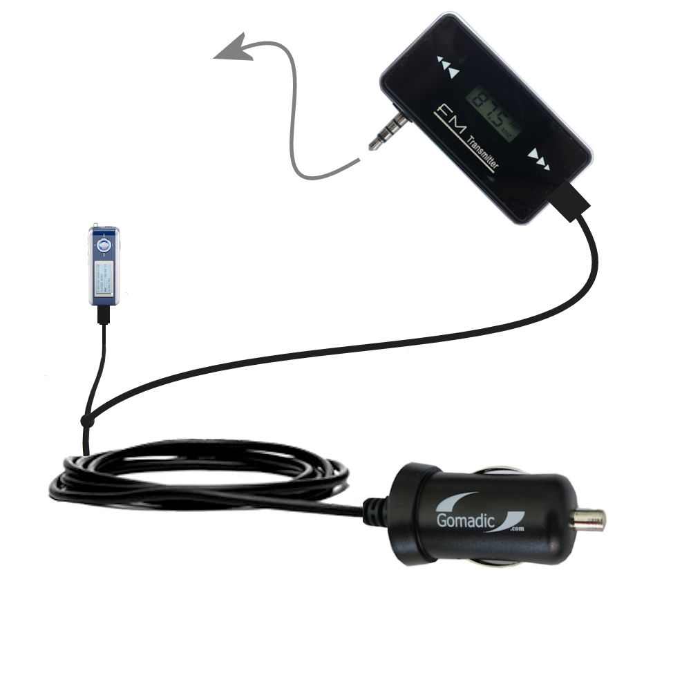FM Transmitter Plus Car Charger compatible with the Samsung Yepp YP-T6