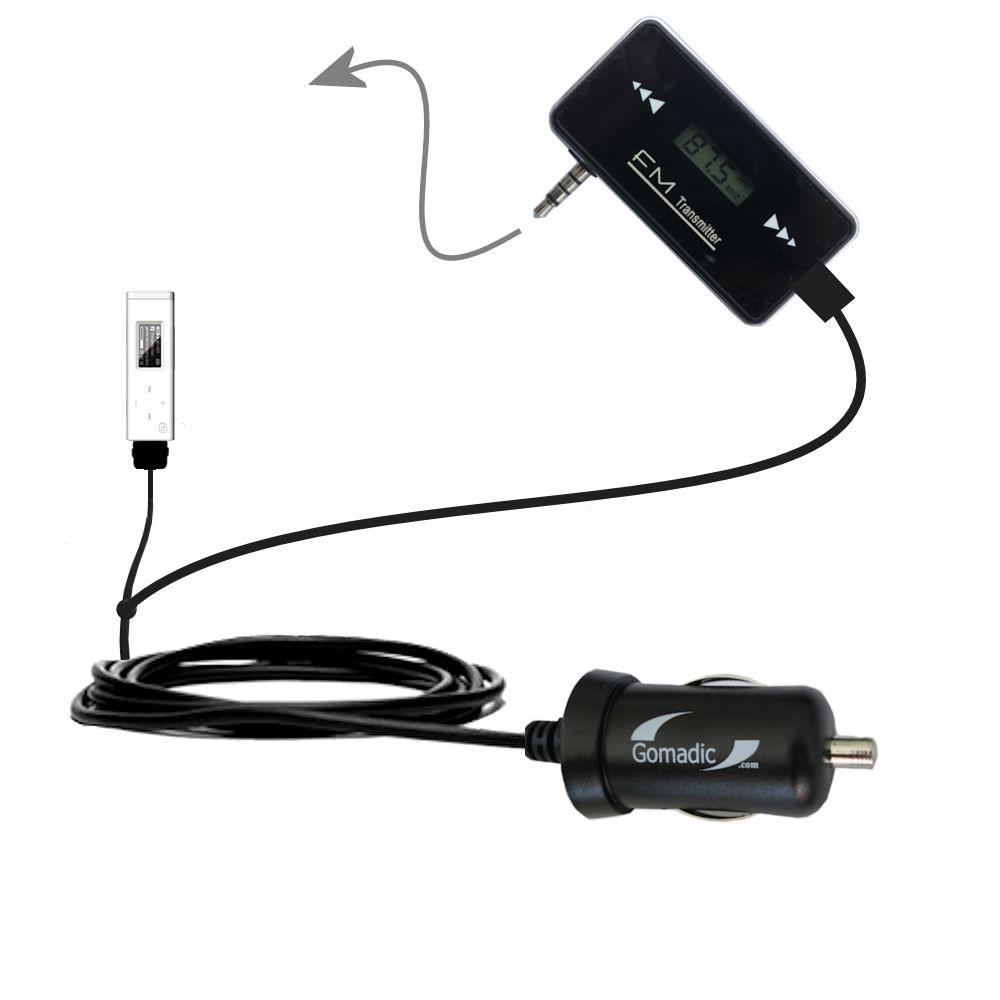 FM Transmitter Plus Car Charger compatible with the Samsung YP-U3