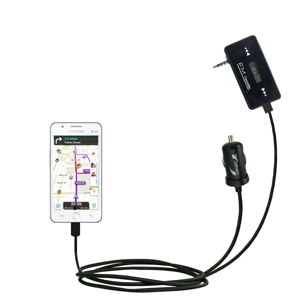 FM Transmitter Plus Car Charger compatible with the Samsung Z1