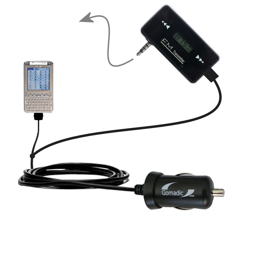FM Transmitter Plus Car Charger compatible with the Sony Clie TG50