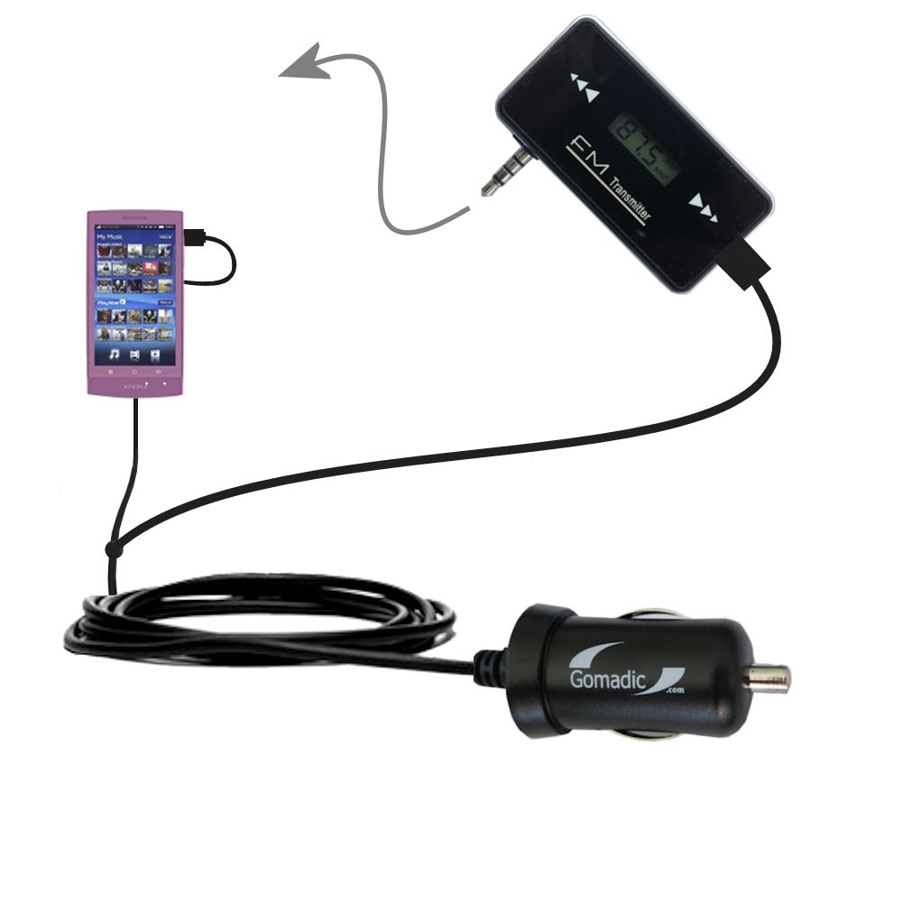 FM Transmitter Plus Car Charger compatible with the Sony Ericsson Anzu