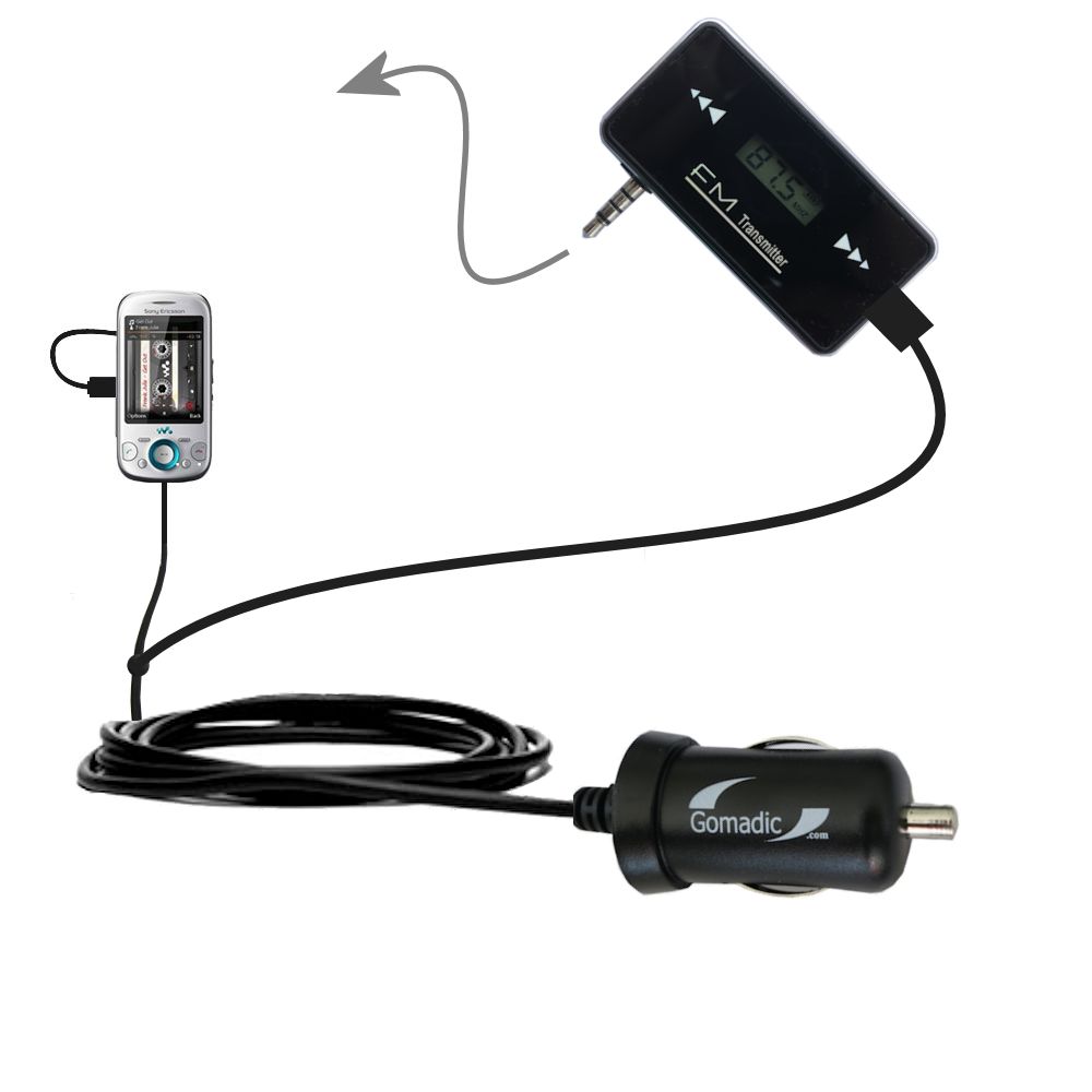 FM Transmitter Plus Car Charger compatible with the Sony Ericsson Zylo