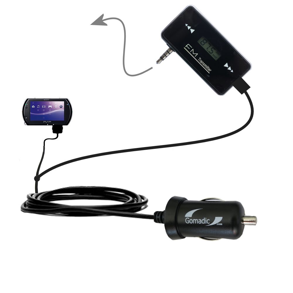 FM Transmitter Plus Car Charger compatible with the Sony PSP GO