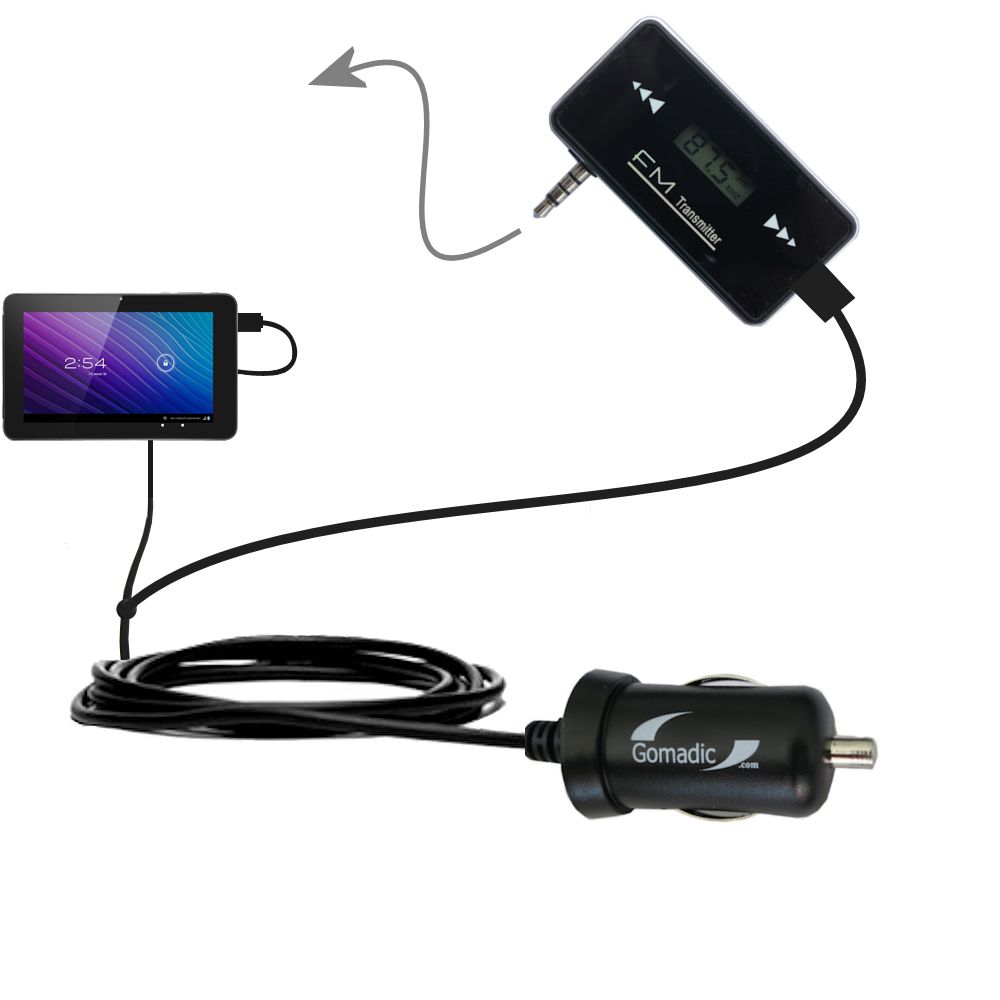 FM Transmitter Plus Car Charger compatible with the SVP TPC 7-inch