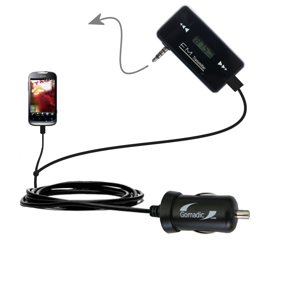 FM Transmitter Plus Car Charger compatible with the T-Mobile MyTouch2