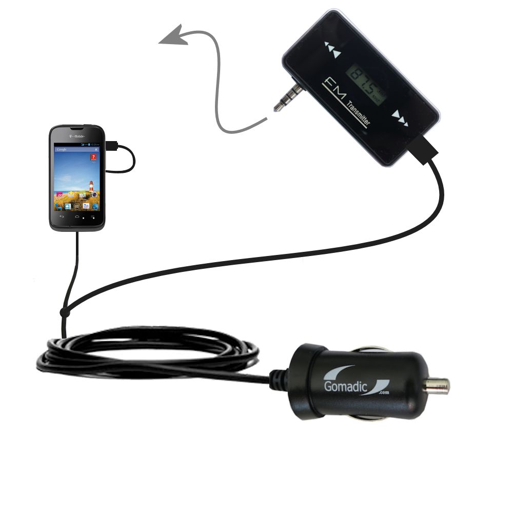 FM Transmitter Plus Car Charger compatible with the T-Mobile Prism II