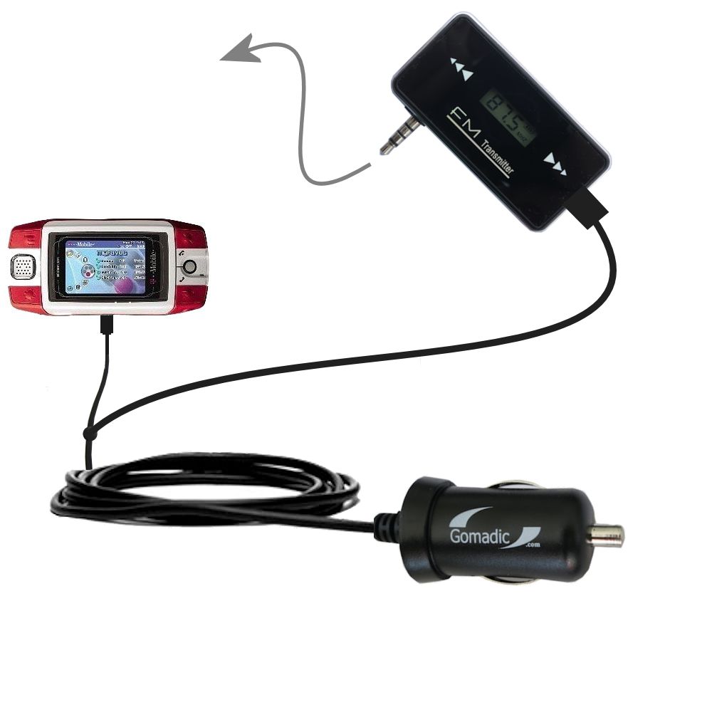 FM Transmitter Plus Car Charger compatible with the T-Mobile Sidekick iD