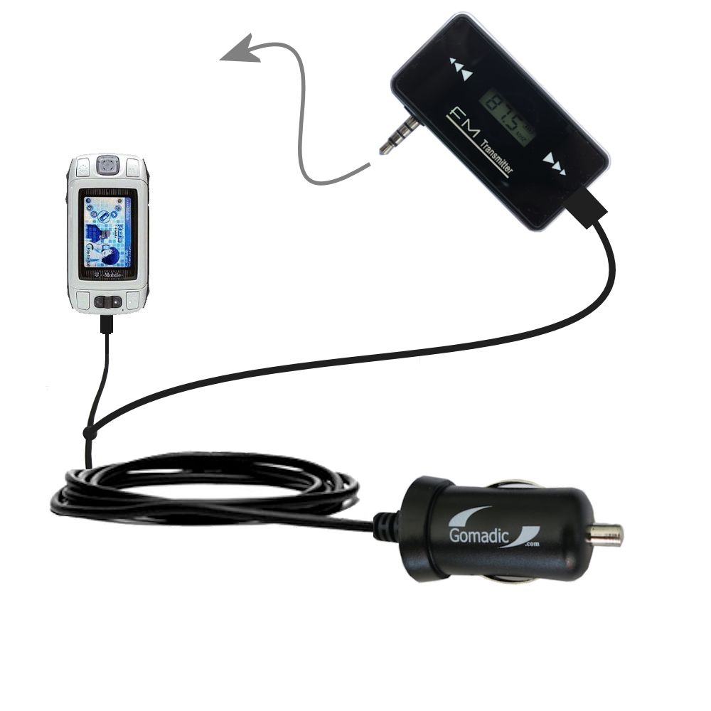 FM Transmitter Plus Car Charger compatible with the T-Mobile Sidekick II