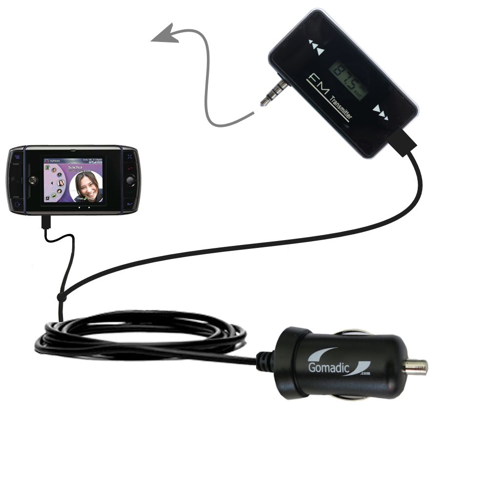 FM Transmitter Plus Car Charger compatible with the T-Mobile Sidekick Slide