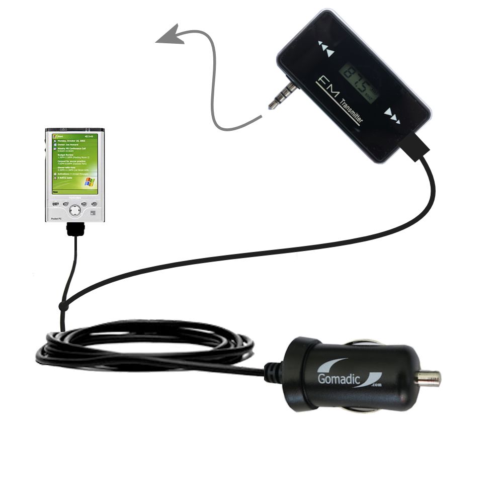 FM Transmitter Plus Car Charger compatible with the Toshiba e750