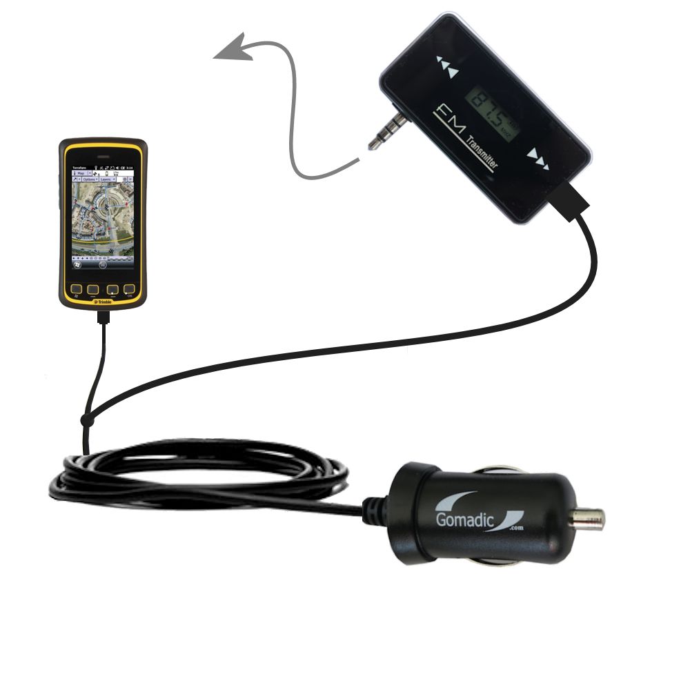 FM Transmitter Plus Car Charger compatible with the Trimble Juno 5B 5D