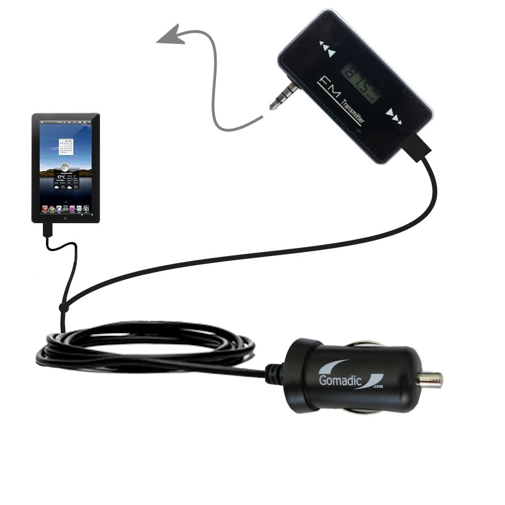 FM Transmitter Plus Car Charger compatible with the Tursion TS-510 C93
