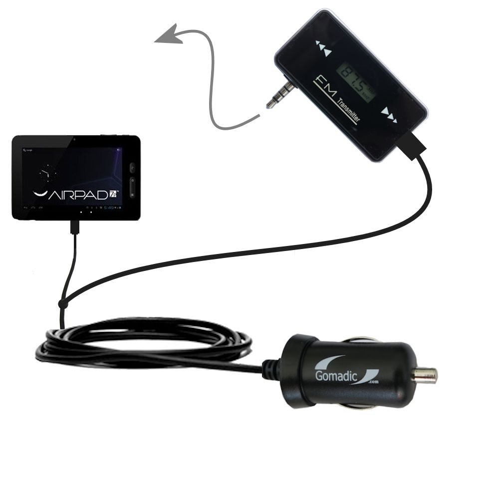 FM Transmitter Plus Car Charger compatible with the X10 Airpad 7P