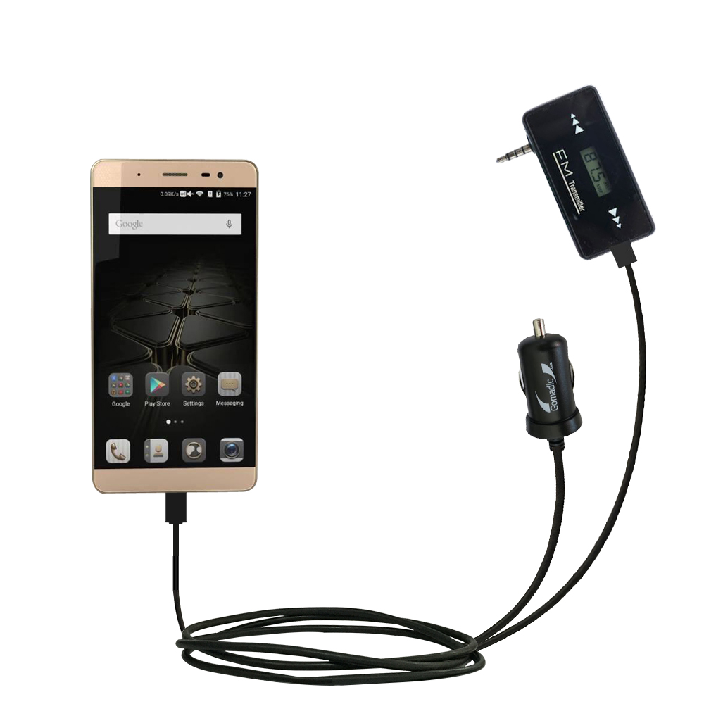 FM Transmitter Plus Car Charger compatible with the ZTE Axon Max