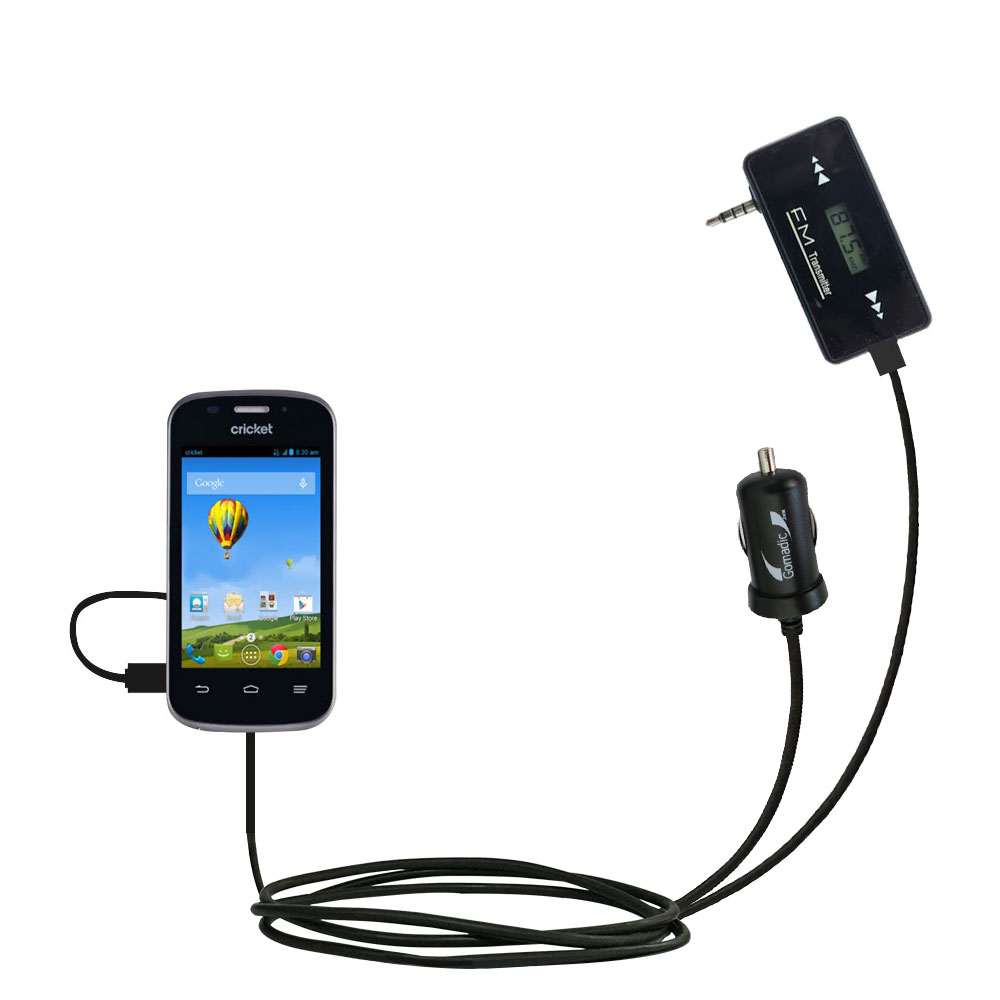 FM Transmitter Plus Car Charger compatible with the ZTE Prelude 2