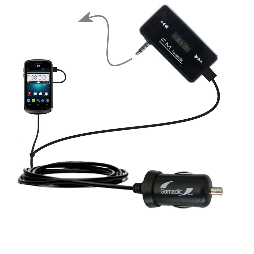 FM Transmitter Plus Car Charger compatible with the ZTE Prelude