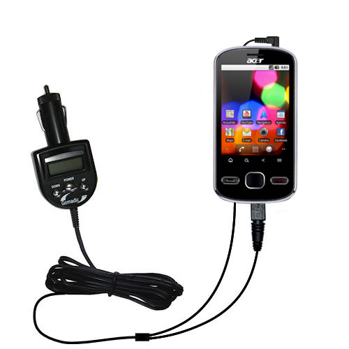 FM Transmitter & Car Charger compatible with the Acer beTouch E140 E210