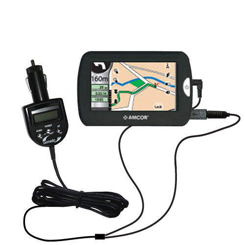 FM Transmitter & Car Charger compatible with the Amcor Navigation GPS 4300 4500