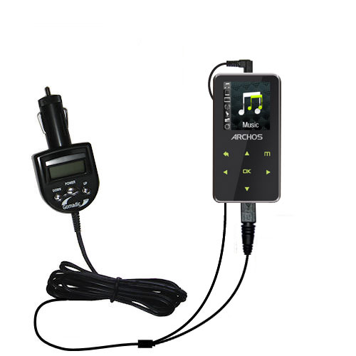 FM Transmitter & Car Charger compatible with the Archos 15 15b Vision A15VS