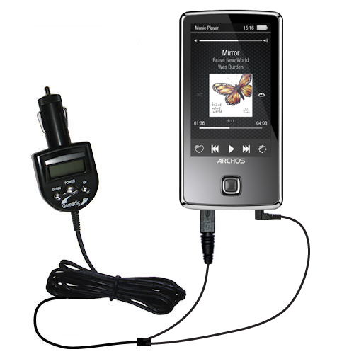FM Transmitter & Car Charger compatible with the Archos 30c 35 Vision