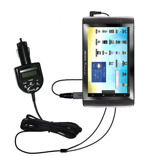 FM Transmitter & Car Charger compatible with the Archos 70 Internet Tablet
