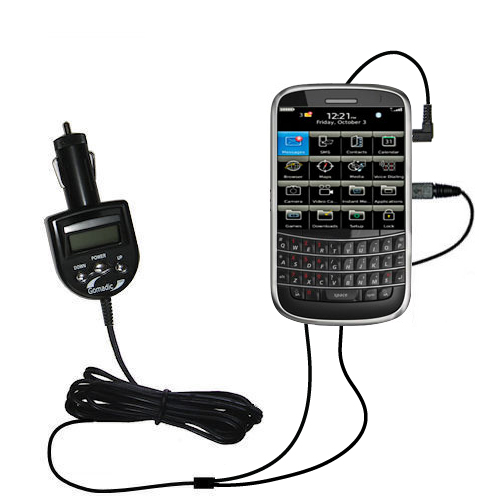 FM Transmitter & Car Charger compatible with the Blackberry 9900 9930