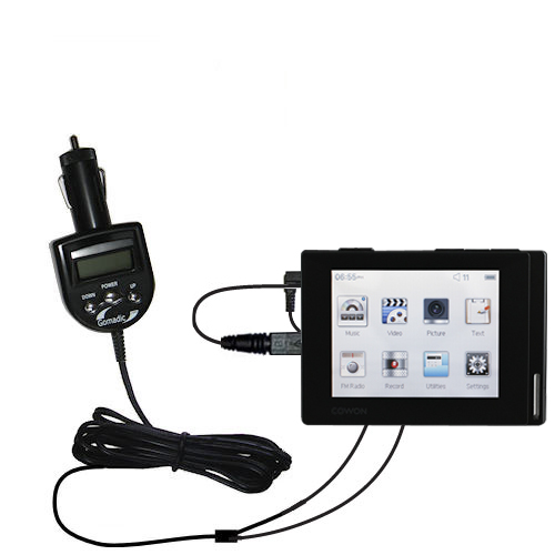 3rd Generation Audio FM Transmitter and Car Vehicle Charger suitable for the Cowon D2 - Uses Gomadic TipExchange Technology