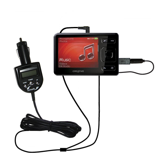 FM Transmitter & Car Charger compatible with the Creative Zen (All GB Versions)