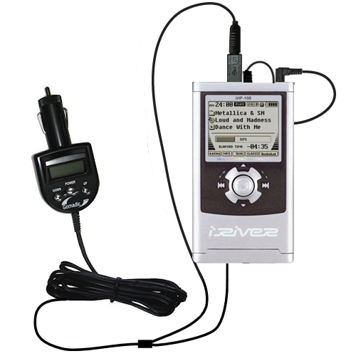 FM Transmitter & Car Charger compatible with the iRiver H110 H120 H140