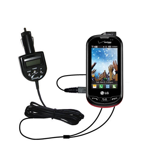 FM Transmitter & Car Charger compatible with the LG Extravert 1 / 2