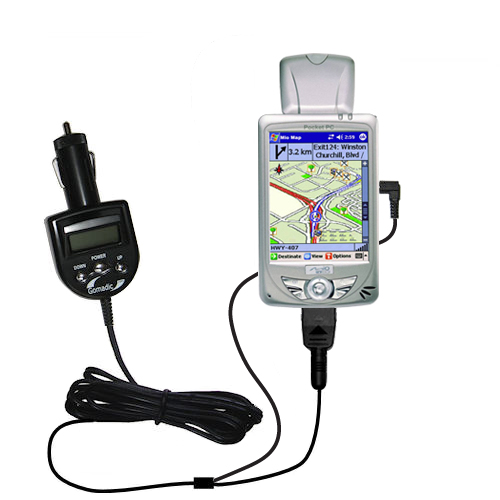 FM Transmitter & Car Charger compatible with the Mio 168 Plus