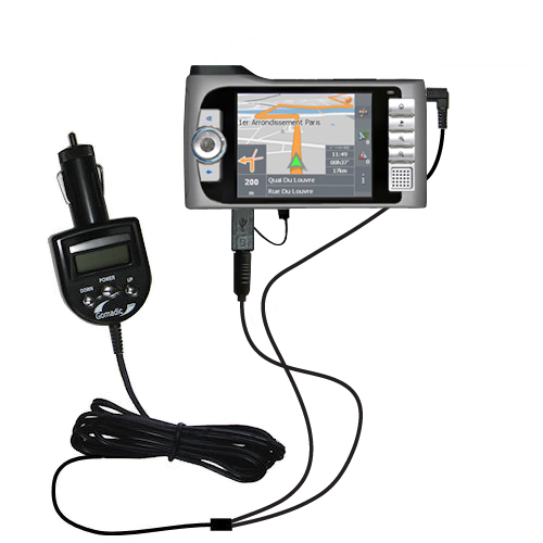 3rd Generation Audio FM Transmitter and Car Vehicle Charger suitable for the Mio 268 Plus - Uses Gomadic TipExchange Technology