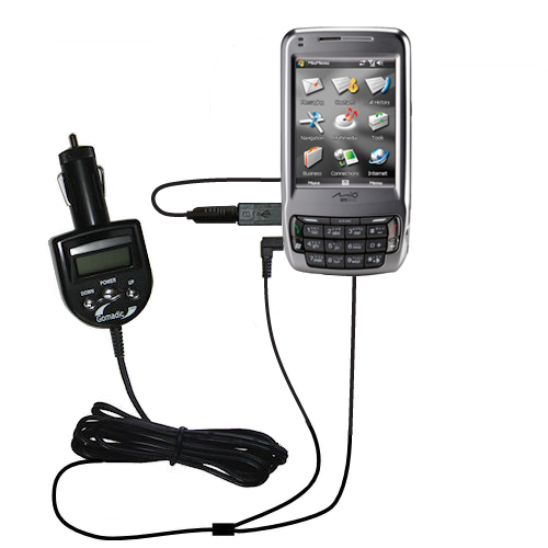 FM Transmitter & Car Charger compatible with the Mio A702